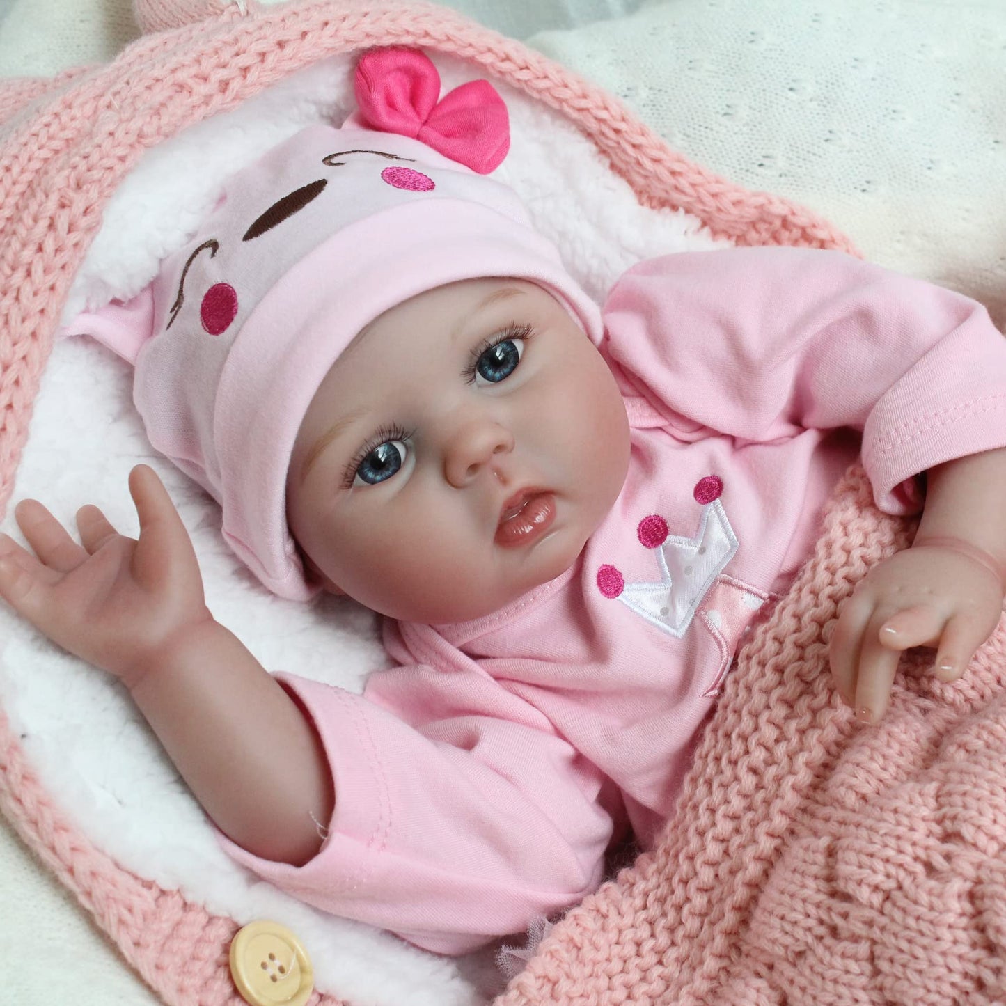 Charex Realistic Reborn Baby Dolls, Real Looking Lifelike Doll For Girls, 22 Inch Handmade Weighted Newborn Silicone Baby Doll With Accessories, Toy Gifts For Kids Age 3+