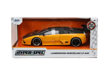 Jada Toys Hyper-Spec 1:24 Lamborghini Murcielago LP 640 Die-cast Car Yellow/Black, Toys for Kids and Adults