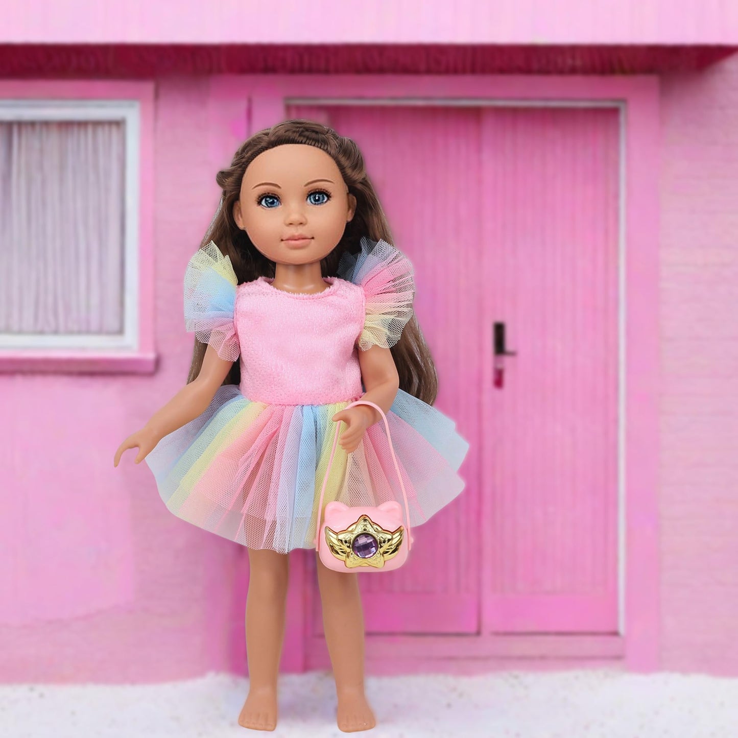 Haveahug 20 Pcs Glitter American Girl Clothes, For 14'' Baby Doll Clothes And Accessories (14 Inch Doll Girl Clothes)