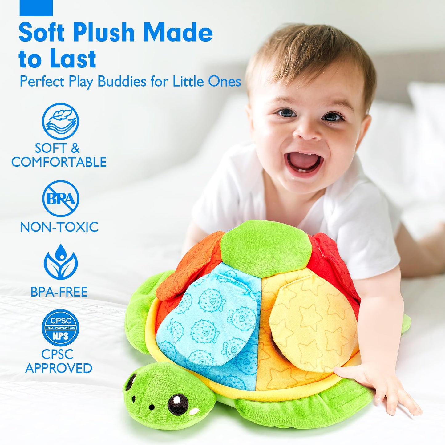 Hahaland Baby Toys For Babies 6-12 Months - Baby Toys Stuffed Animals Soft Crinkle Sensory Toys For 0-6 6-12 Months Old Toddlers 1 Year Old Boy Birthday Gift For Baby Boys Girs Toy
