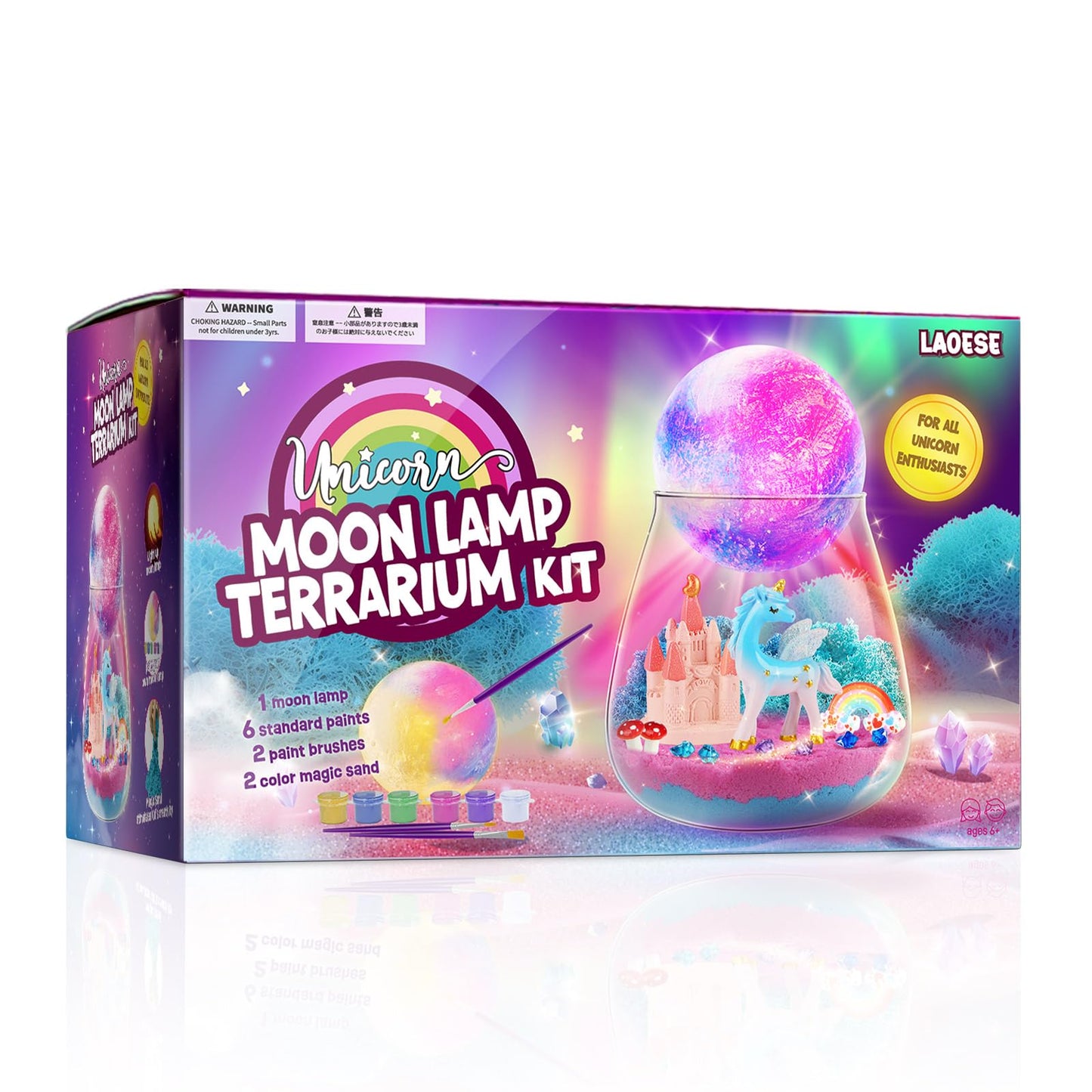 Unicorn Terrarium Gifts For Kids - Light Up Terrarium Crafts Kit With Diy Moon Lamp - Unicorn Toys For Girls - Arts And Crafts B