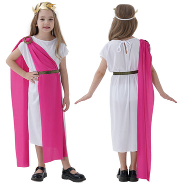 Togrop Greek Toga Costume For Kids Girls Ancient Greece Mythos Philosopher Rome Nobility Cosplay 8-12 Years