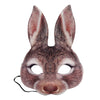 Hosfairy 1Pcs Half Face Animal Mask Rabbit Mask Horror Rabbit Mask for Halloween Easter Costume Party Cosplay Props (Brown)