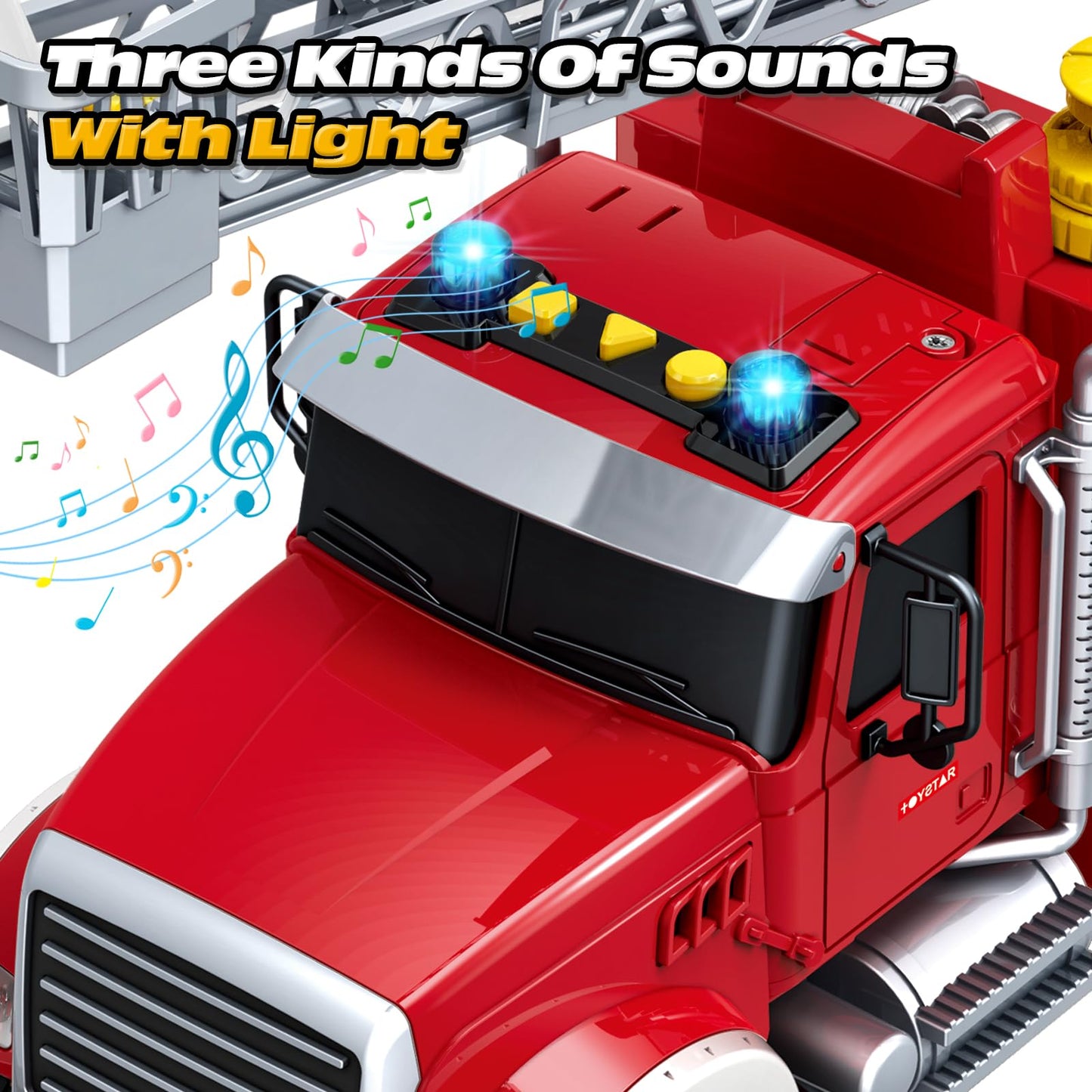 Kids Toys for 3 4 5 6 7 8 Years Old Boys, 15'' Large Fire Truck Toy, Friction Powered Fire Rescue Truck Vehicle Toy with Lights