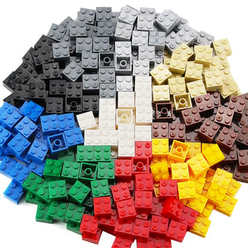 Feleph 2X2 Bricks 400 Pieces Multicolored Classic Parts Building Creative Play Blocks Set Toy Basic Accessories Compatible With 3003 Major Brick Brands (Multicolored)