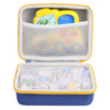 co2crea Hard Travel Case Replacement for Leapfrog Fridge Phonics Magnetic Letter Set (Blue Case + Yellow Zipper)