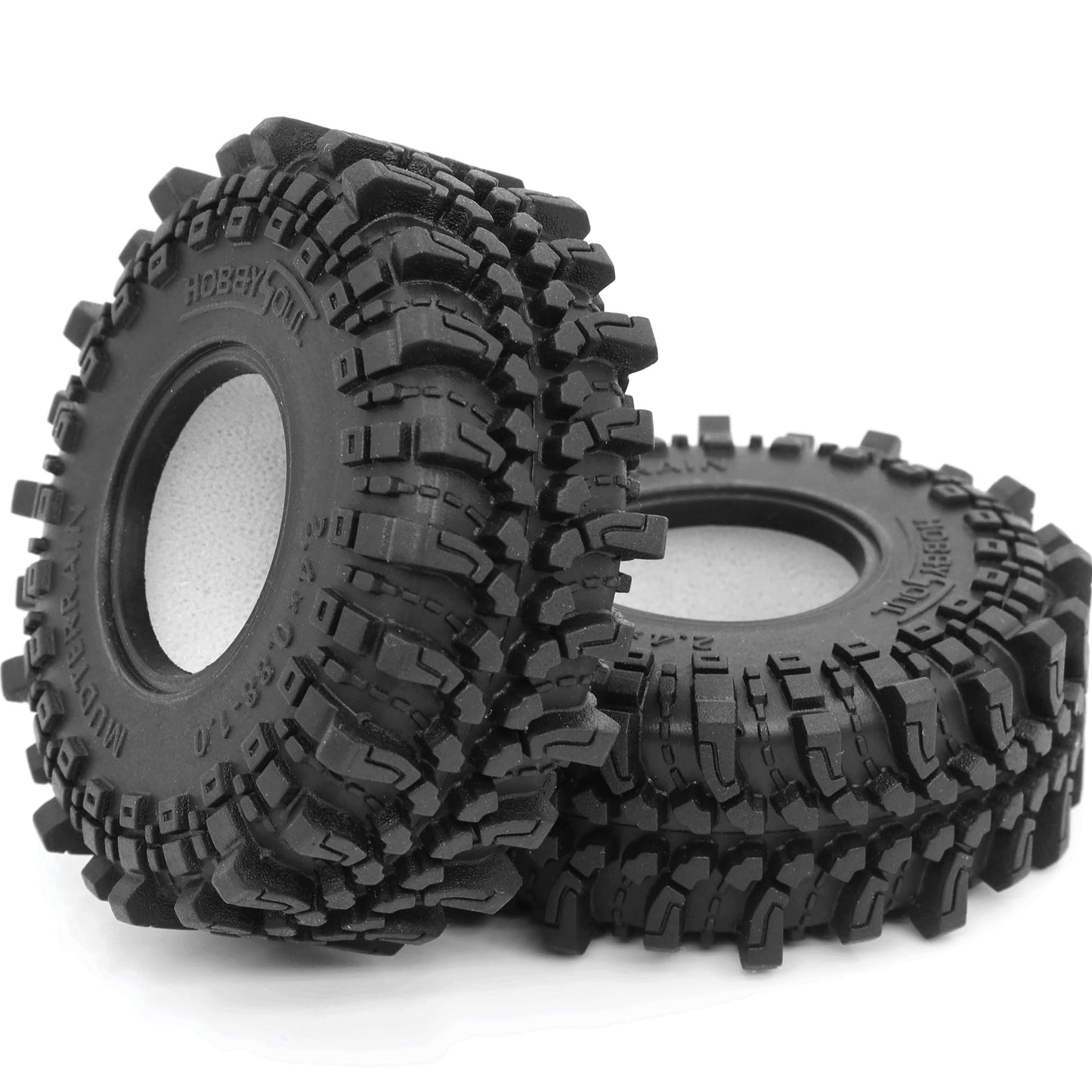 HOBBYSOUL 1.0 Mud Tires 61 * 22.4mm Super Soft Sticky 1.0 Crawler Tires for RC 1/18 TRX4M 1/24 AX24 SCX24 FCX24 Upgrade