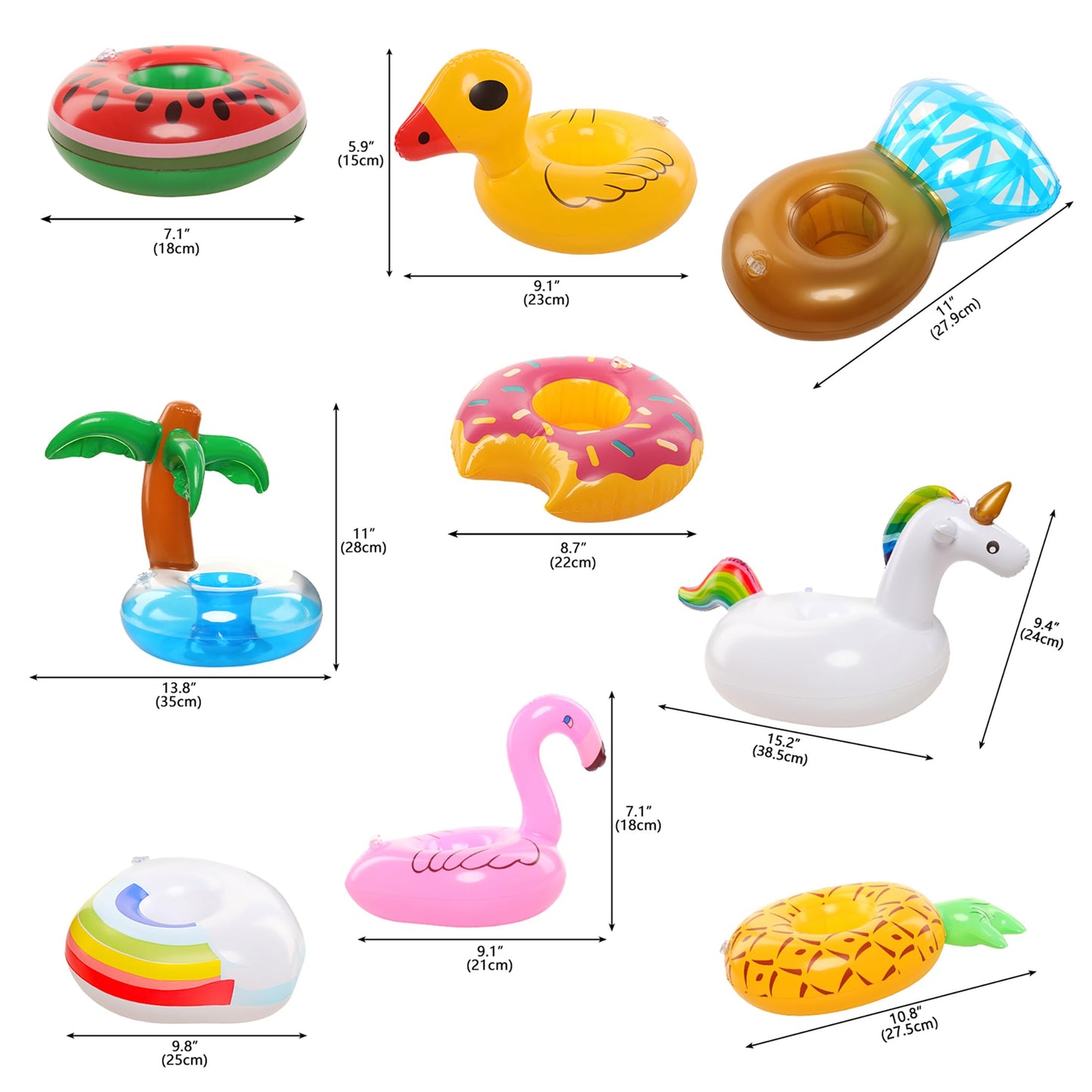 Pool Floaties For Girl Dolls, Fun Swimming Pool Party Ring Inflatable Drink Holder For11.5 Inch Dolls Pool Toys