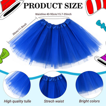 Jchrmers World Book Day Thing Costume Set Include Tutu Skirt Ponytail Headband Bowtie Striped Knee Socks And Gloves(Style1)