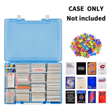 Xuerdon Trading Card Storage Box 2300+ Playing Card Case Holder Organizer Compatible with PM TCG/for Yugioh/for CAH/for Phase 10/ for Topps Football Baseball Sports Cards (Case Only) - Blue