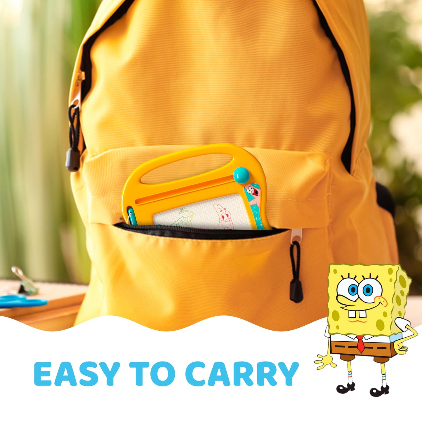 Spongebob Squarepants Magnetic Board For Kids, Erasable Toddler Drawing Pad, Magic Sketcher, Sketch & Doodle Travel Toy, Orange