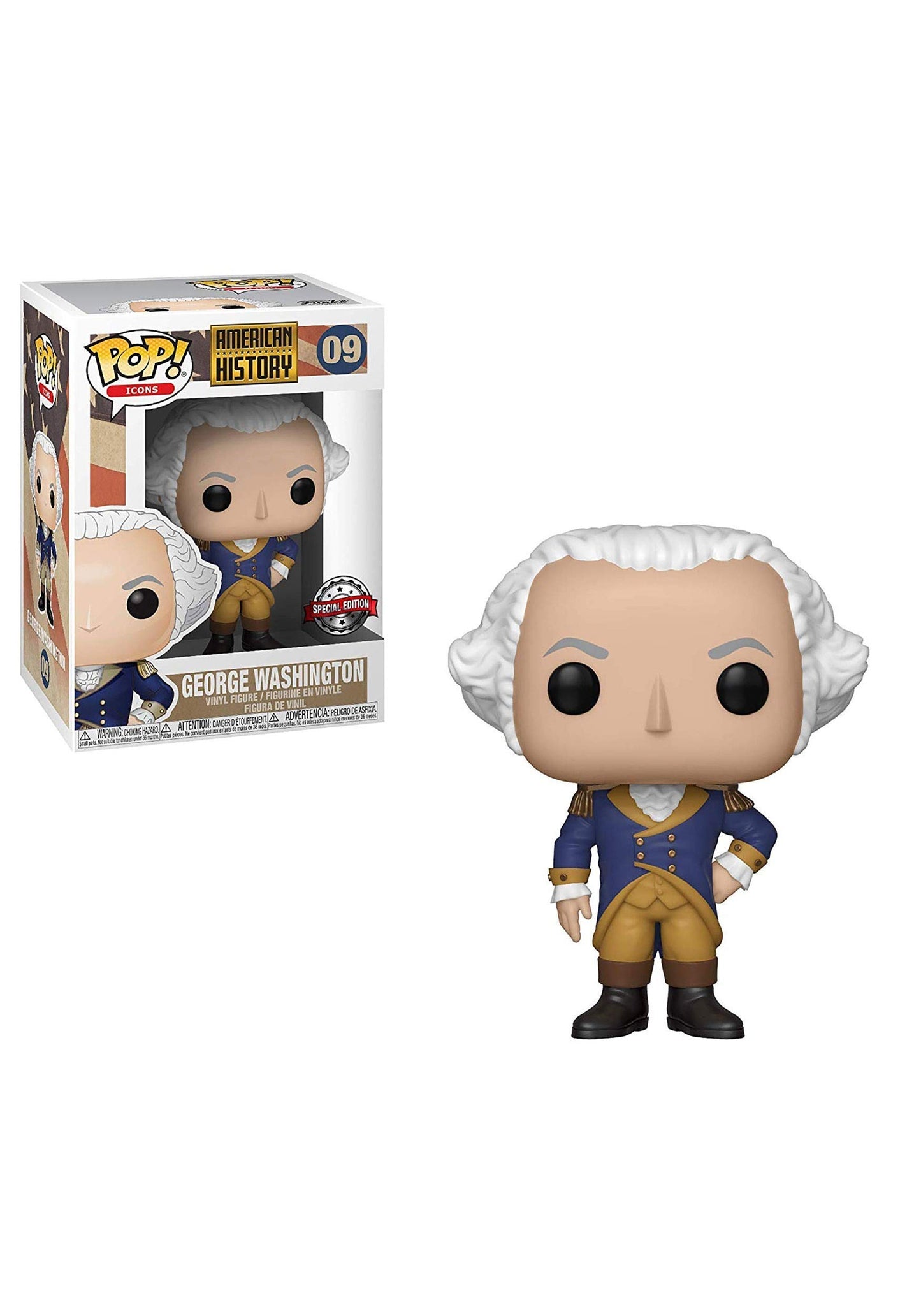 Funko Pop! Icons: History - George Washington, Multicolor