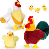 Skylety 3 Pcs Chicken Stuffed Animal Gifts Set Chicken Plush Chicken Stuffed Toy Cute Chicken And Cocky Rooster Plush Little Bab