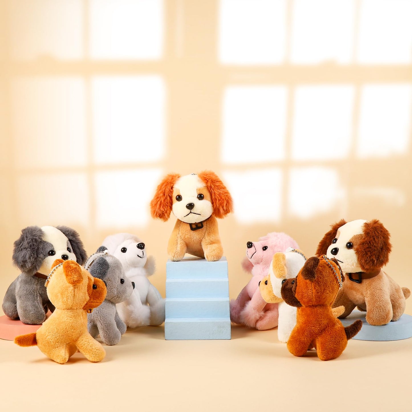 Niceup Small Dog Stuffed Animals 24PCS - Multicolour Puppy Toys for Party Favors, Easter Goodie Bag Fillers - Model PUPPYDOG24PCS