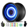 MAGICYOYO Y02 Aurora Light Up Unresponsive Yoyo - Blue LED, Medium Size, Includes Glove, Storage Bag, Extra Battery & 12 Strings