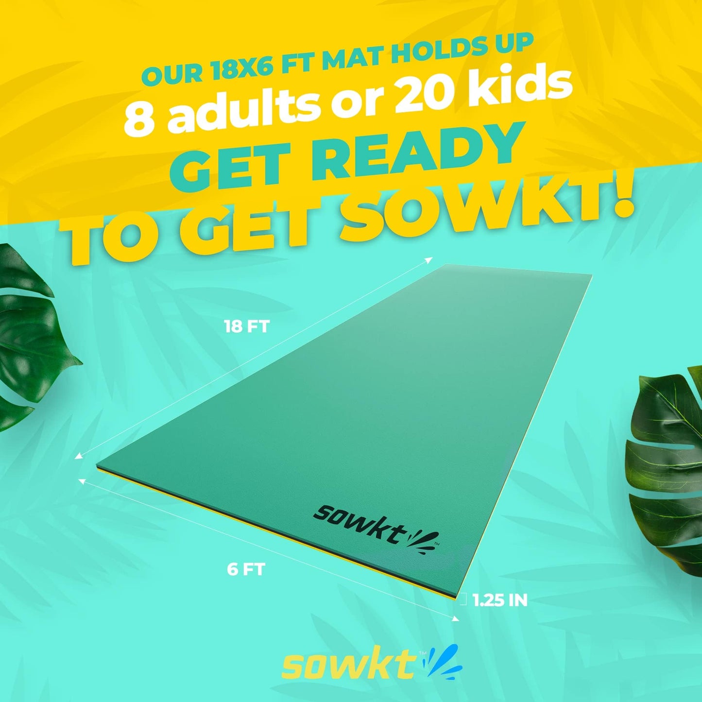 Sowkt Lily Pad Floating Mat (18 X 6 Ft) - Premium Floating Water Mat For The Lake And Boating - Giant Floating Water Pad For Lak