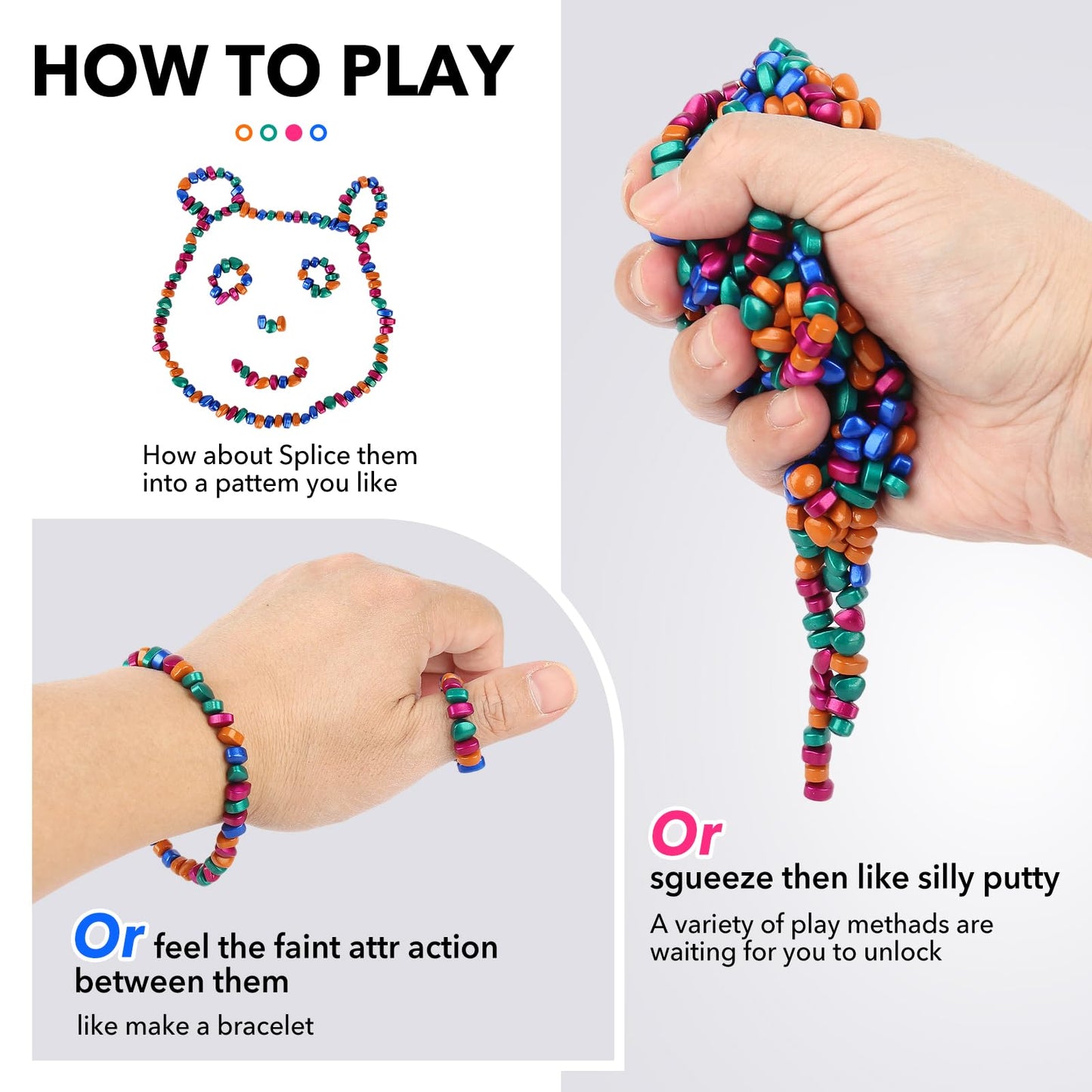 550Pcs Ferrite Putty, Fidget Toys, Fidget Gifts Adults, Desk Fidgets Toys For Office Stress/Anxiety Relief ,Novelty Gifts For Te