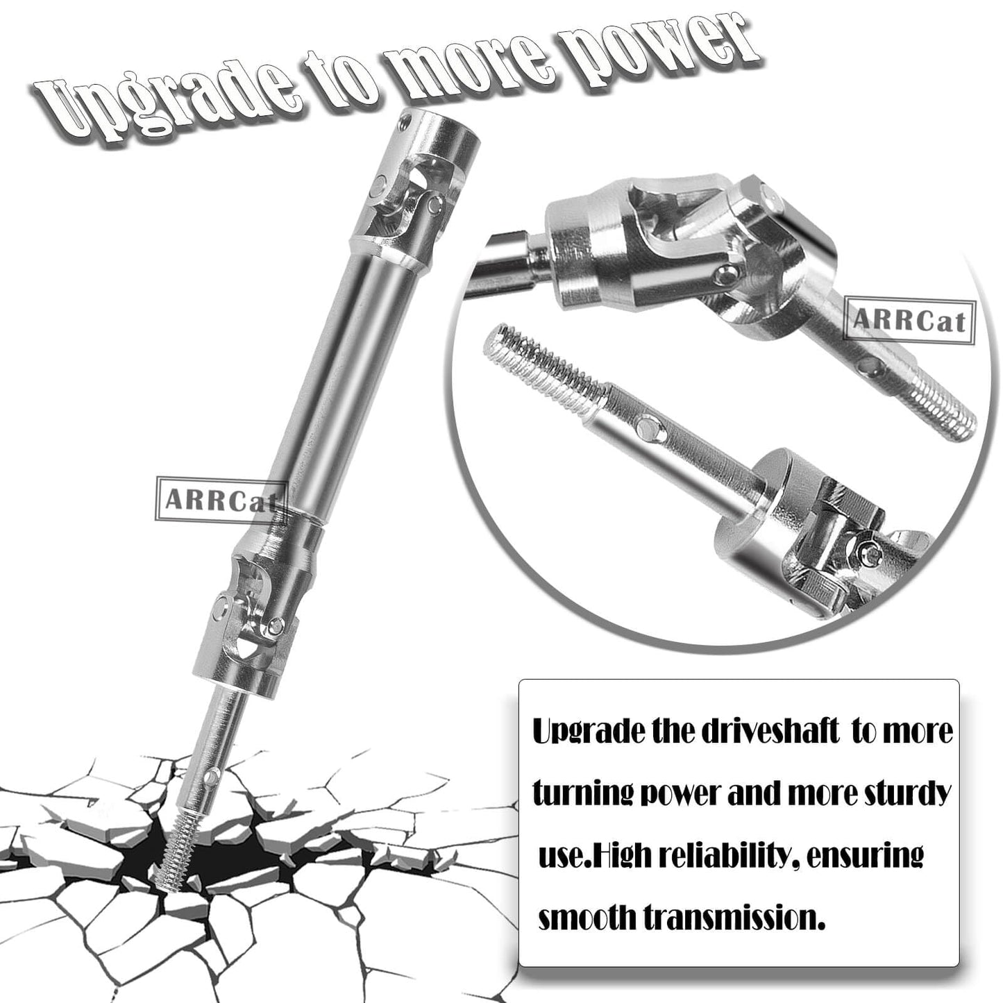 4PCS Stainless Steel Drive Shaft CVD Upgrades Part for 1/10 Stampede VXL 4X4,Rustler VXL 4X4,Slash VXL 4X4 Platinum Ultimate,Hos