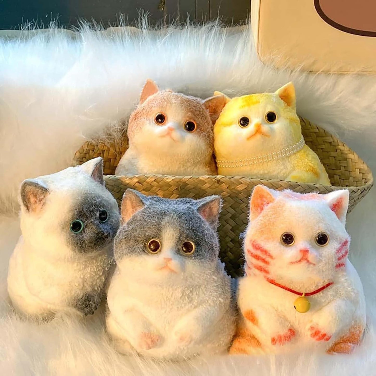 Big Taba Cat, Handmade Large Cat Taba Squishy Toys, Stress Relief, Funny, Cute Soft Cat Squishy Stress Toy Gifts (Large Blue and