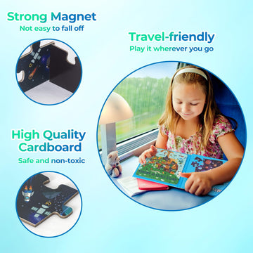 Nattork Map Magnetic Puzzle Book for Toddlers 3-5 Girls Boys Travel Puzzles Game for Kids Ages 3-6 Learning Magnet with Fun for 3 4 5 6 Years Old Children Boys Girls - Gift Idea for Birthdays