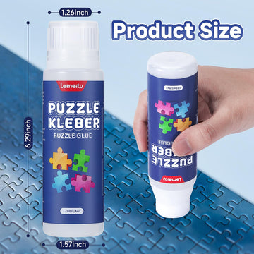 Lemeitu Jigsaw Puzzle Glue For 1000/1500/3000 Pieces Puzzles, Non-Toxic Pva Glue, Adhesive Glue, Quick Dry,120Ml,2 Pack