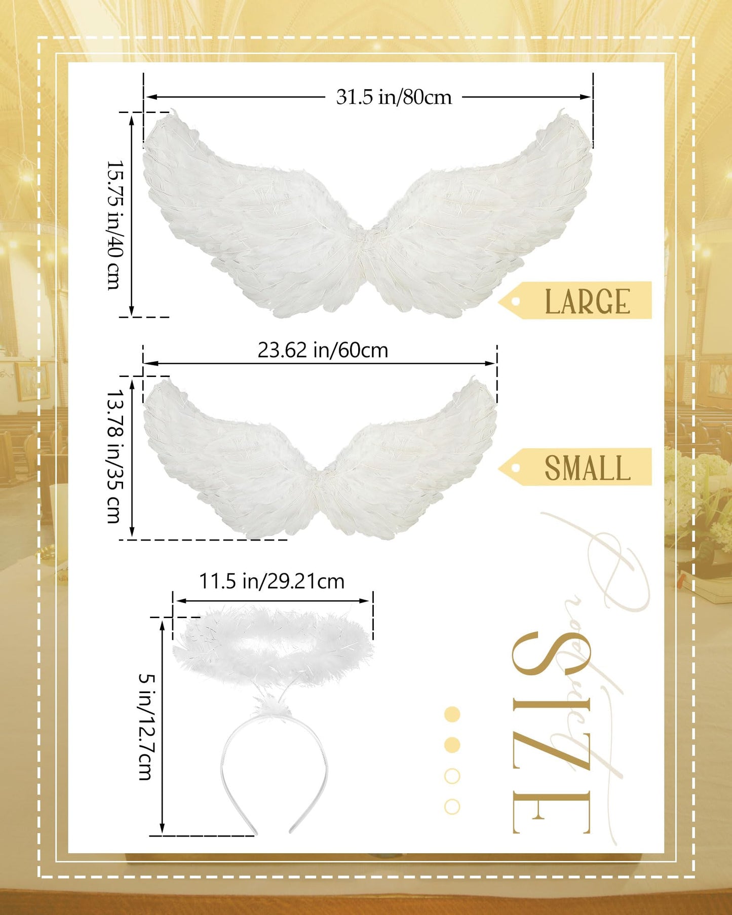 Toulite 3 Pcs Angel Costume For Woman Girls White Angel Gown With Headband And White Wing Nativity Costume For Christmas(39.37 I