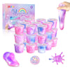 24 Pack Unicorn Slime Party Favors For Kids Slime Cup Bulk Diy Stress Relief Putty Toy Stretchy Non-Sticky Christmas Easter Birt