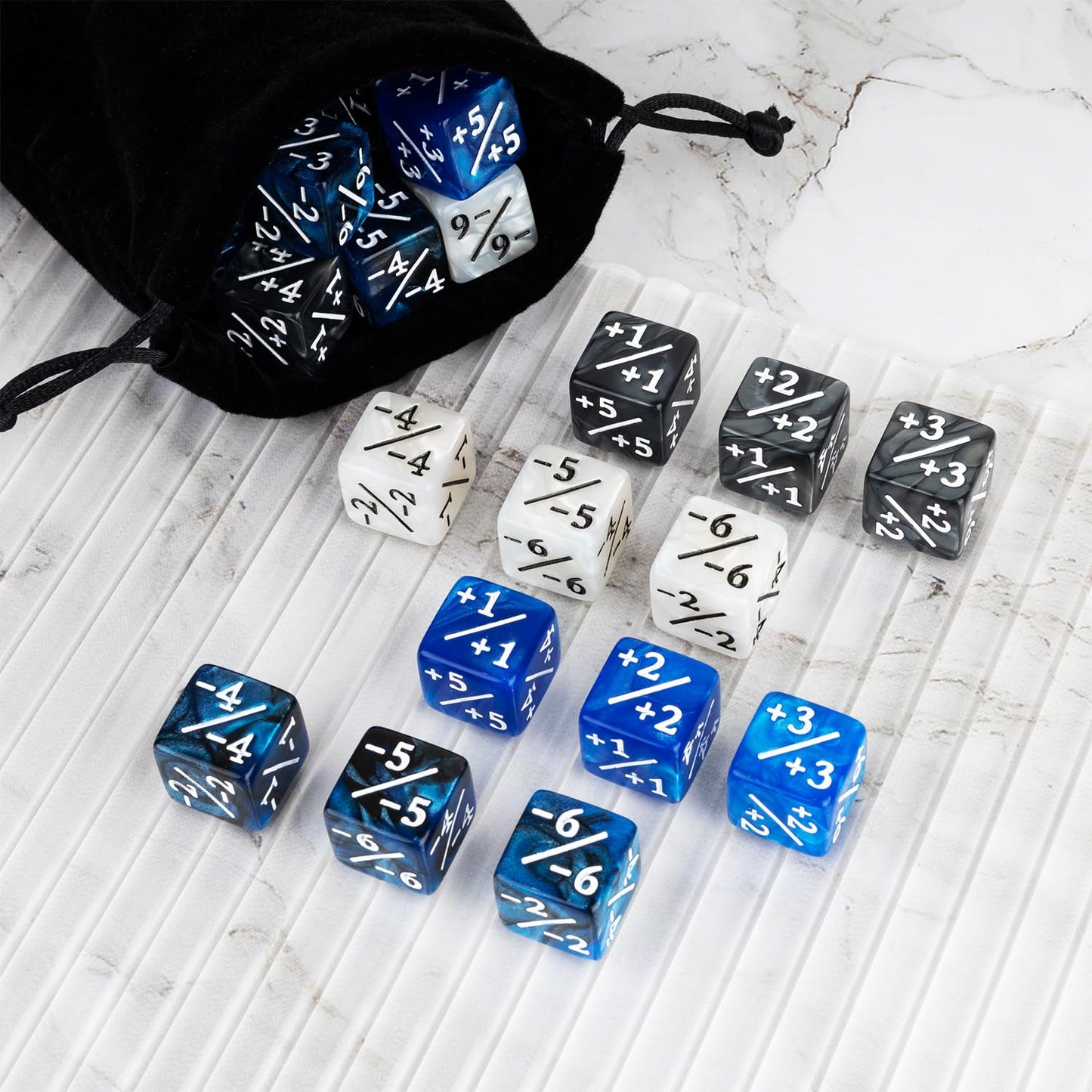 48 Pieces Magic Counter Dice Life Mtg Counters Dice Set Marble Buff Tokens D6 Dice Compatible With Magic The Gathering, Tcg, Car