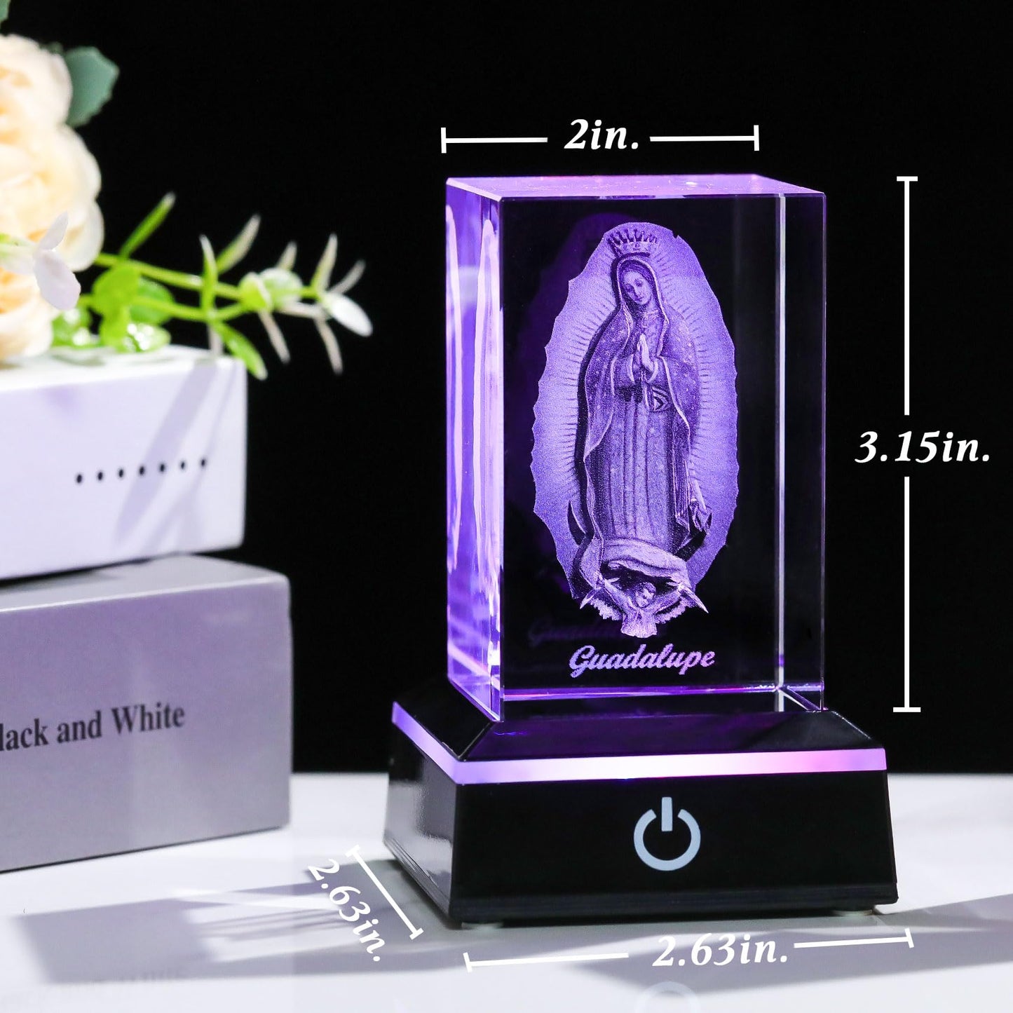 Movdyka 3D Virgen De Guadalupe Statues Decorations Religious Gifts For Women Laser Etched Crystal Our Lady Of Guadalupe The Bles