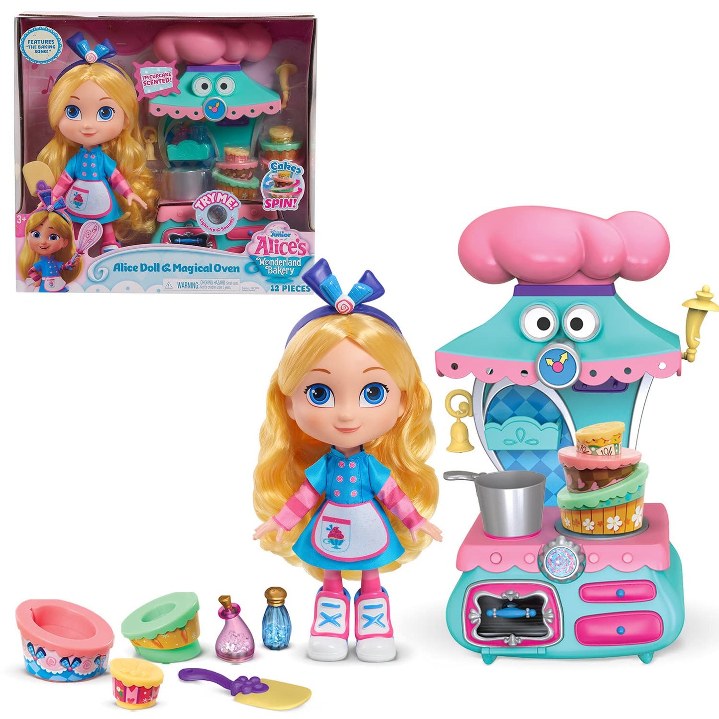 Disney Junior Alice’S Wonderland Bakery 10-Inch Alice & Magical Oven Doll And Accesory Set, Kids Toys For Ages 3 Up By Just Play