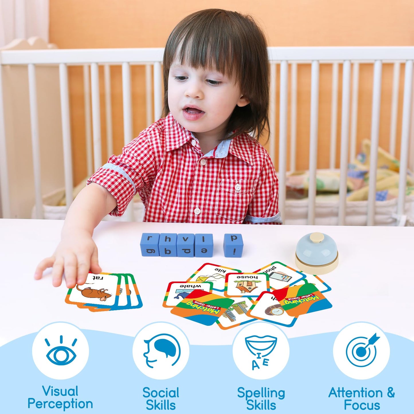 Edulok Word Race Cube Game, Phonics Matching Games For Kids, Wooden Alphabet Letter Blocks, Educational Reading Spelling Games,