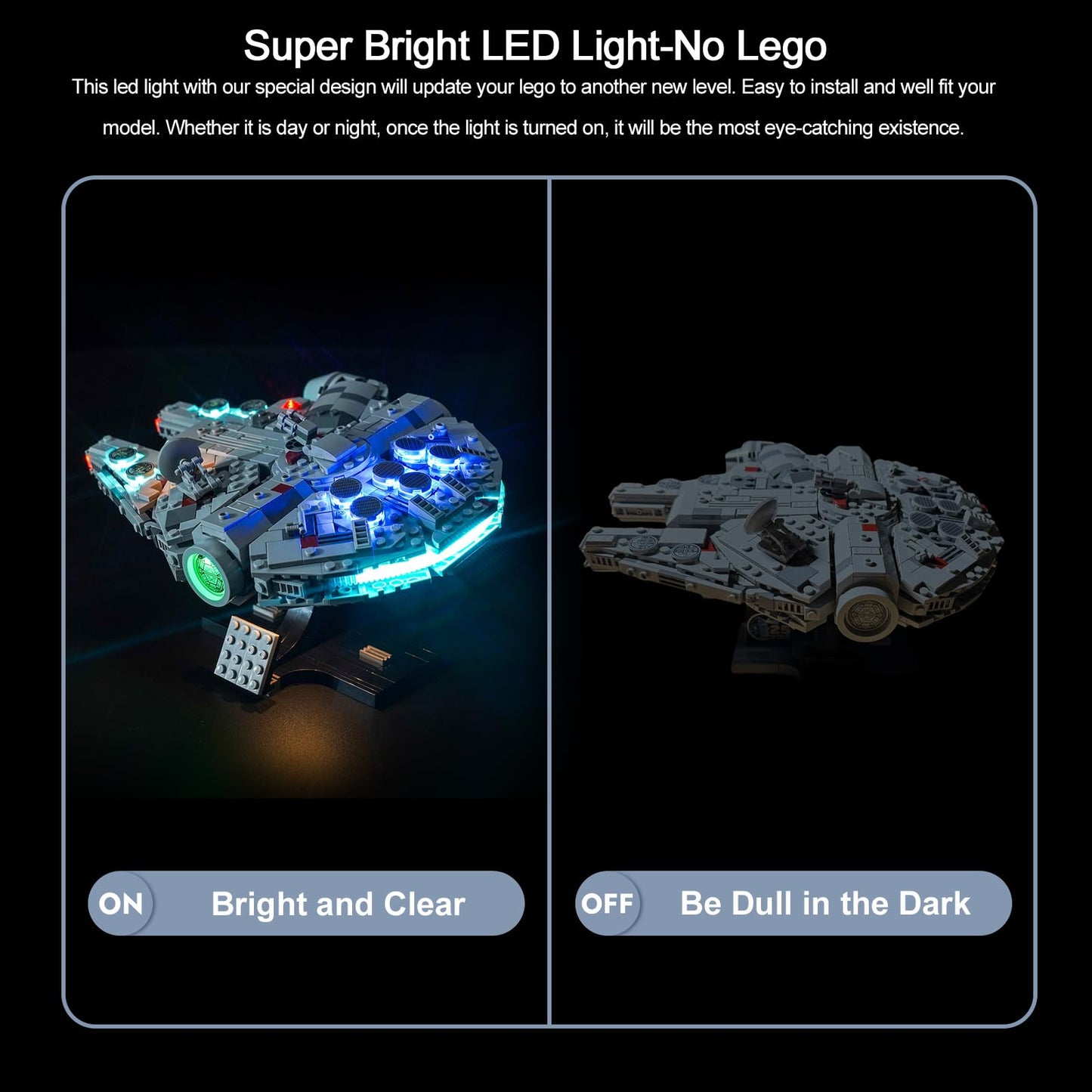 Brickbling Led Light Only Compatible With Lego A New Hope Millennium Falcon 25Th Anniversary Buildable Starship 75375 - Light Kit Only, Not Come With Model