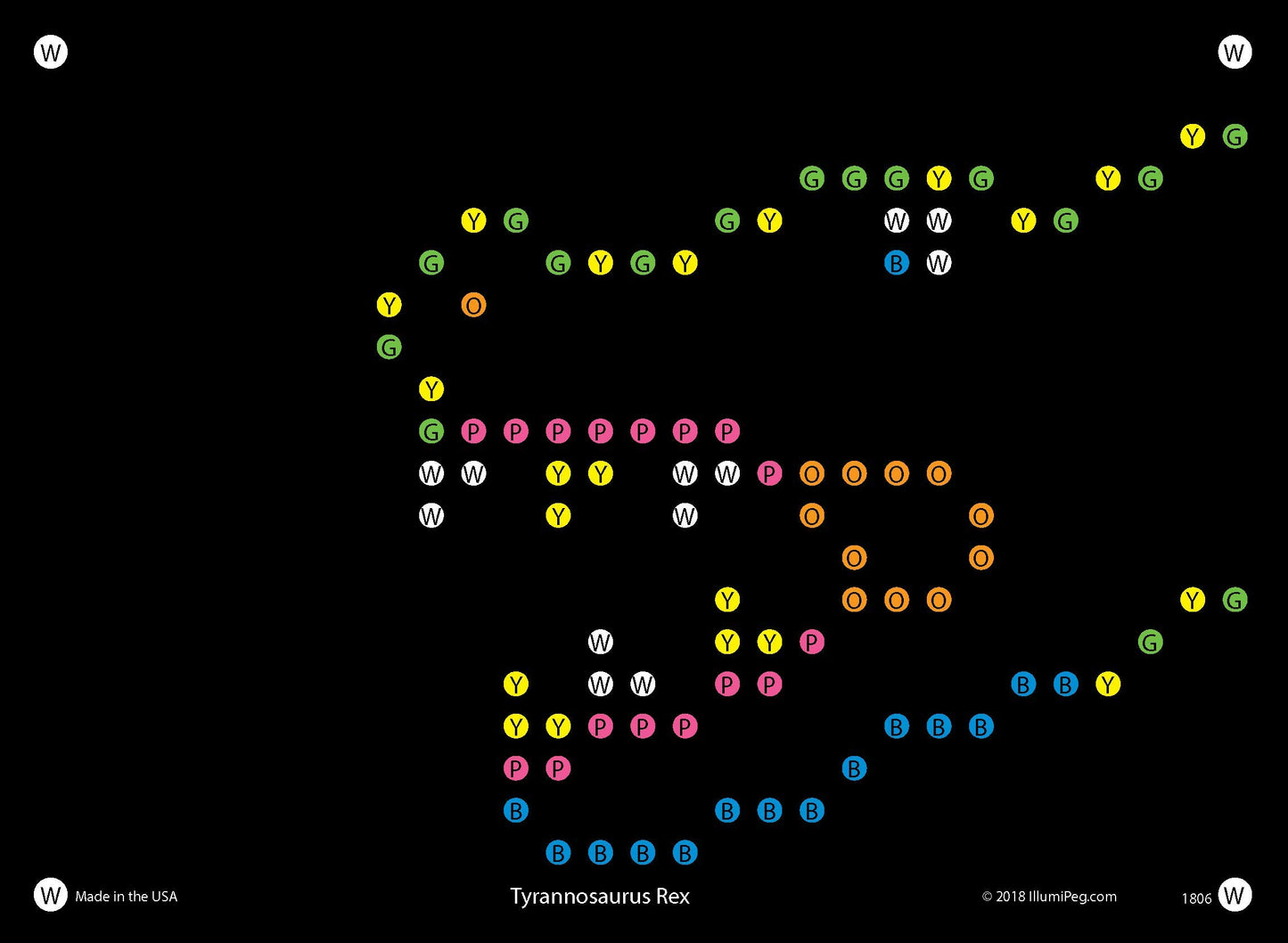 Illumipeg Dinosaur Refill Templates For Basic Fun Lite Brite Magic Screen Retro Style (12 Sheets, 6X8)
