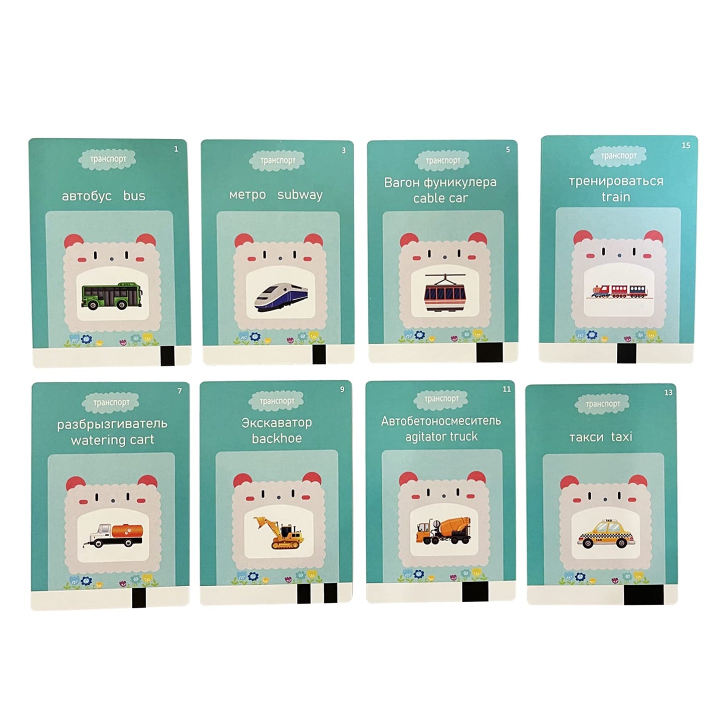 Russian English Taking Flash Cards 112 Pcs, Teach & Learn Basic Russian Alphabet Words For Children, Bilingual Early Learning &
