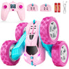 HIEKYOIT Remote Control Car, Pink RC Cars for Girls, 2.4 GHZ Double Sided RC Stunt Car 360 Rotating Remote Control Crawler with
