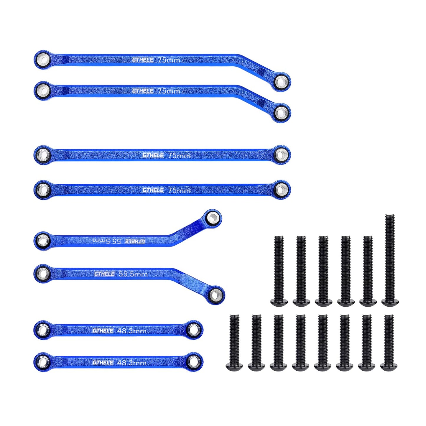 GTHELE High Clearance 4 Links Set Aluminum Linkage for Traxxas 1/18 TRX4M K10 F-150 Upgrade Parts RC Crawler Car (Dark Blue)