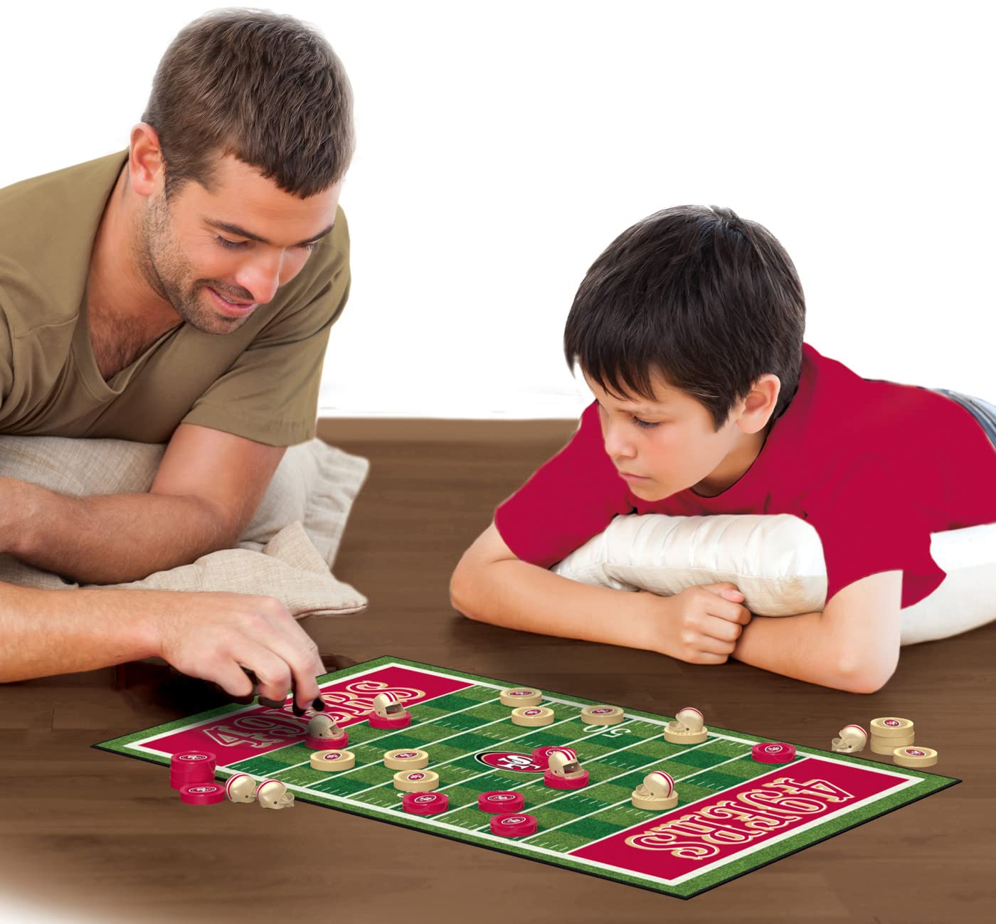MasterPieces NFL San Francisco 49ers Checkers - Official Board Game for Kids & Adults, 13" x 21", Cardboard Material