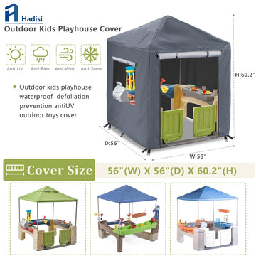 Hadisi Outdoor Kids Playhouse Cover,Waterproof Cover Suitable For Step2 Playhouse And Playhouse Of The Same Size As Other Brands