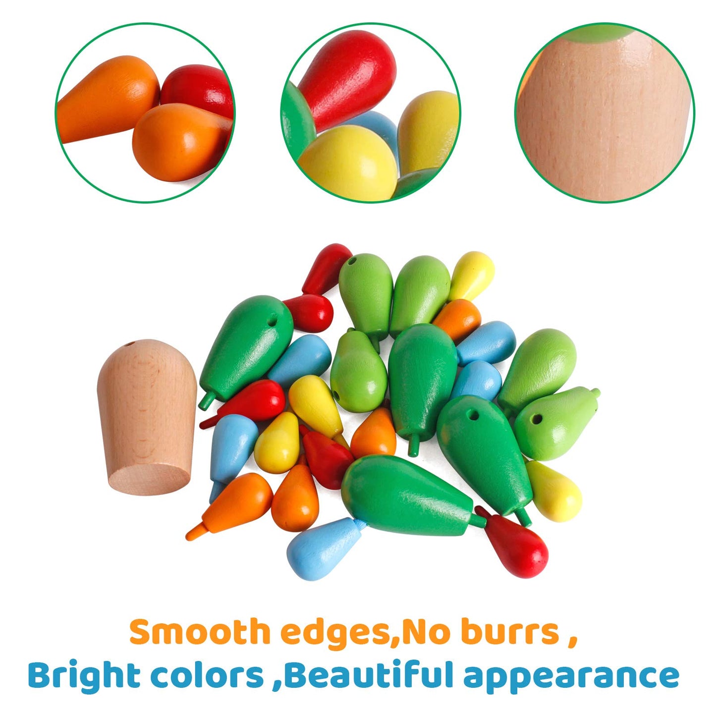 Shierdu Wooden Stacking Rainbow Cactus Toy To Build And Stack Cactus Blocks To Balance Cactus Puzzle Fun Educational Activities