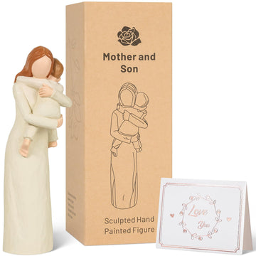 Yuideary Mother And Son Figurines, Sculpted Hand Painted Figure, Mother Son Statue Gifts, For Mom From Son, Perfect Sculpture Gifts For New Mom, Mother.
