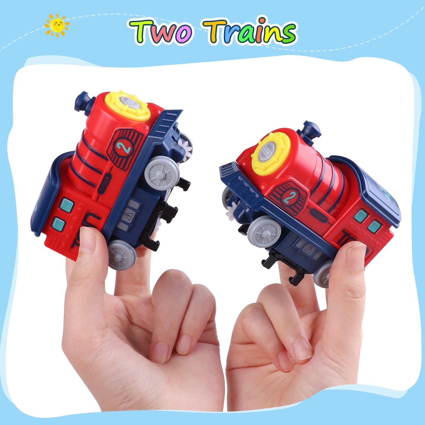 129Pcs Train Set Toy Train For Boys & Girls, Train Track Fits For With Double Two Trains,Christmas Festival Birthday Gifts For 3