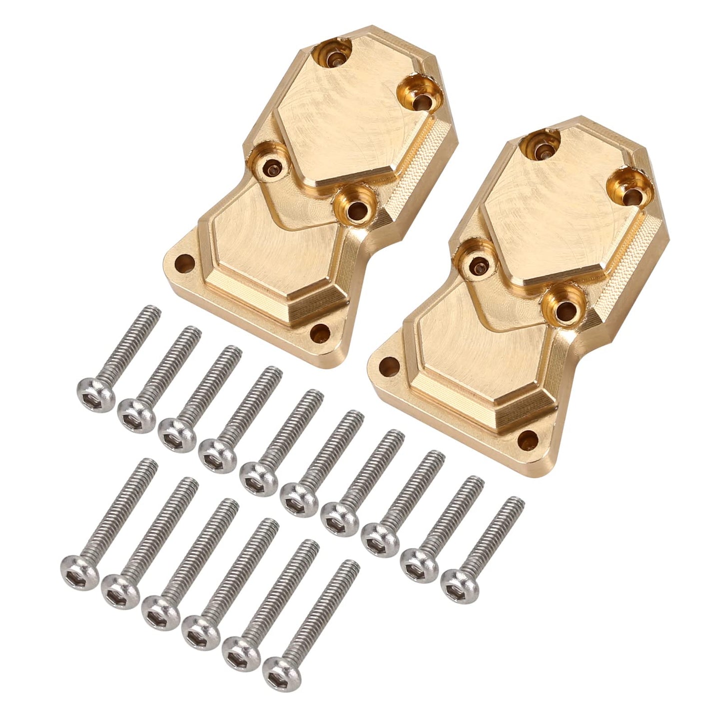 INJORA Brass Diff Cover Front and Rear Axles Housing Cover Scx24 Upgrades for Axial SCX24 Gladiator Bronco C10 JLU Deadbolt 1/24