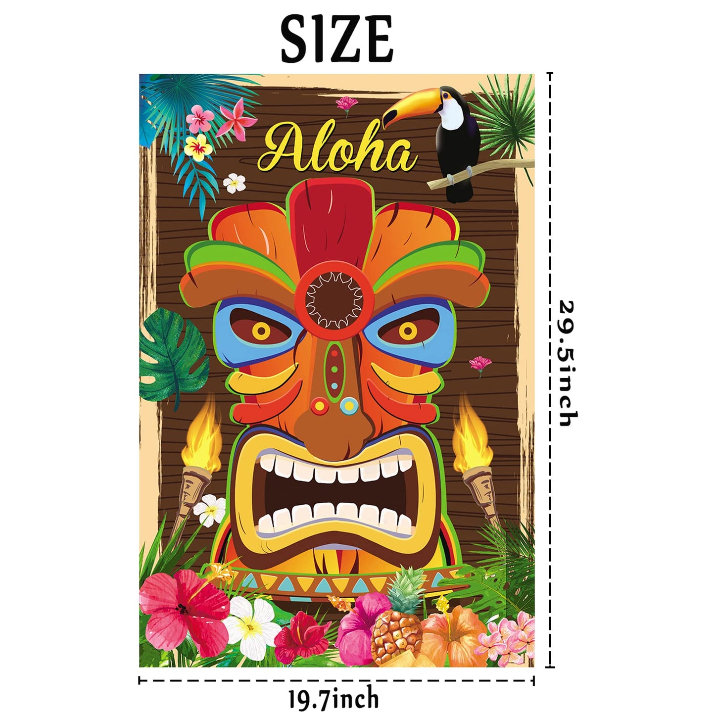 Natuoppc Hawaii Aloha Party Supplies,Pin The Sun On The Tiki,Hawaiian Party Games Decoration,Large Poster With 24Pcs Sun Sticker