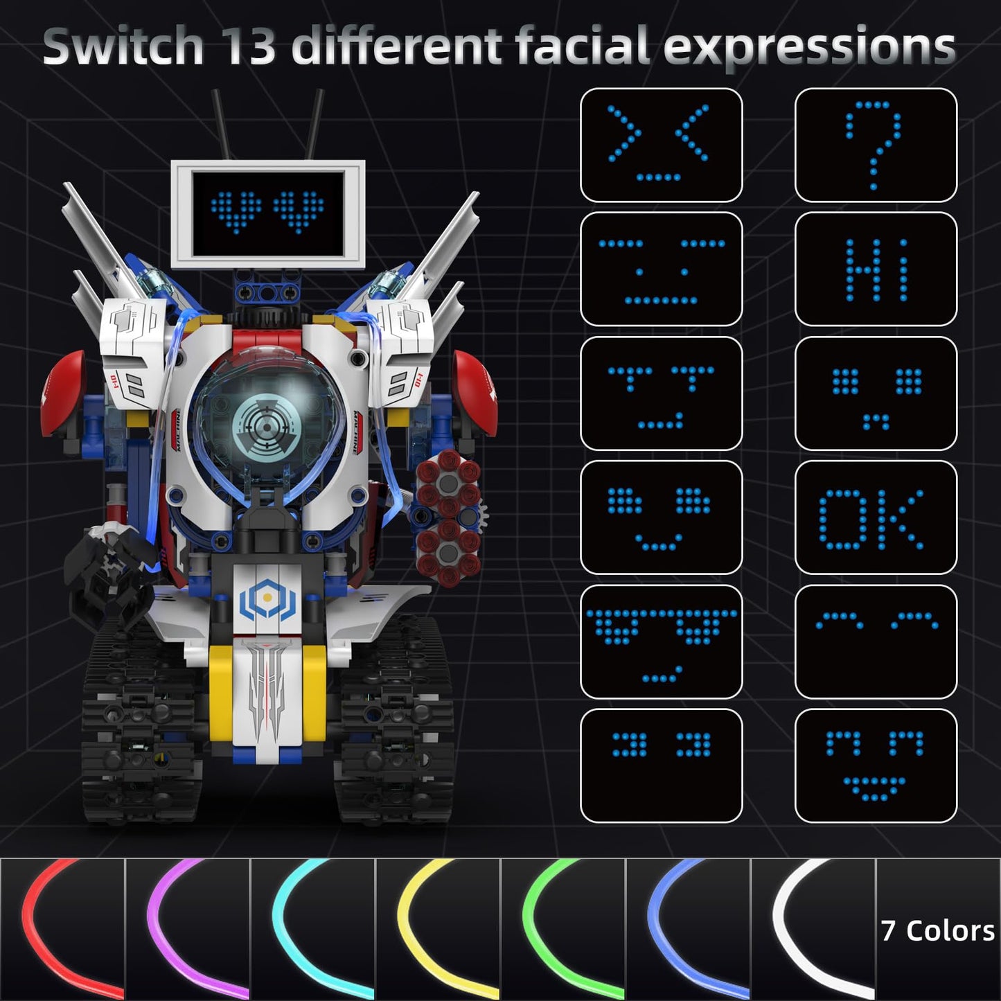 Suplanet Stem Robot For Kids Ages 8-14, 5-In-1 Remote Control, App Programmable And Led Display Robot Toys - 603 Pcs Diy Buildin