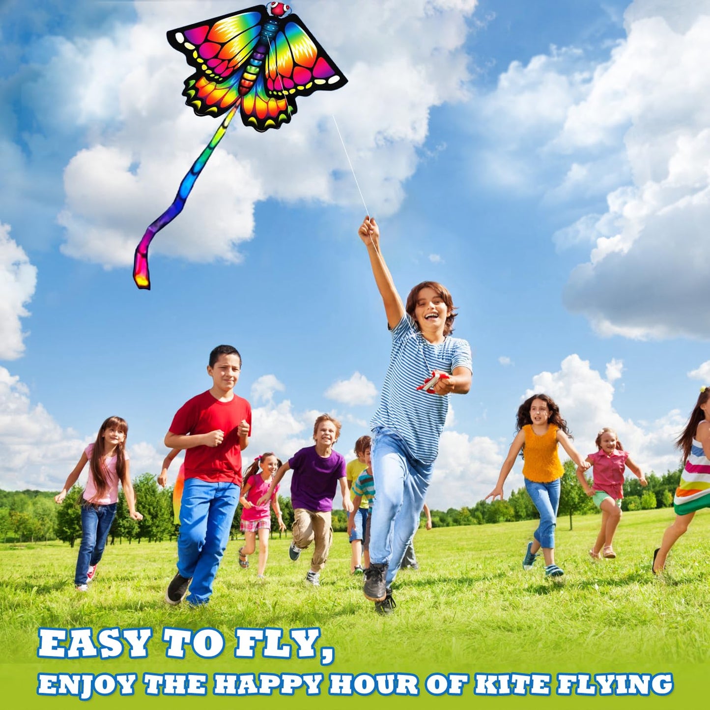 Fantocemea Dragonflies Kite For Kids & Adults, Extremely Easy To Fly In Low Wind Speed, Beginners Kids Kite For Family Outdoor G