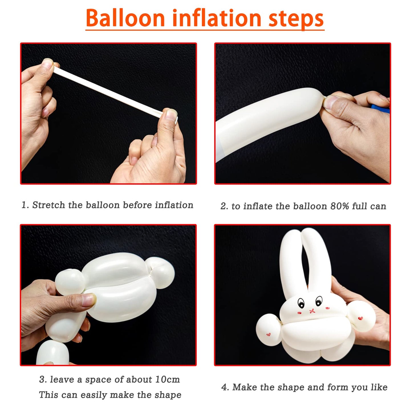 White 260Q Long Balloons 100 Pack White Modeling Long Magic Balloons Thickening Latex Twisting Diy Animal Balloon For Birthday W
