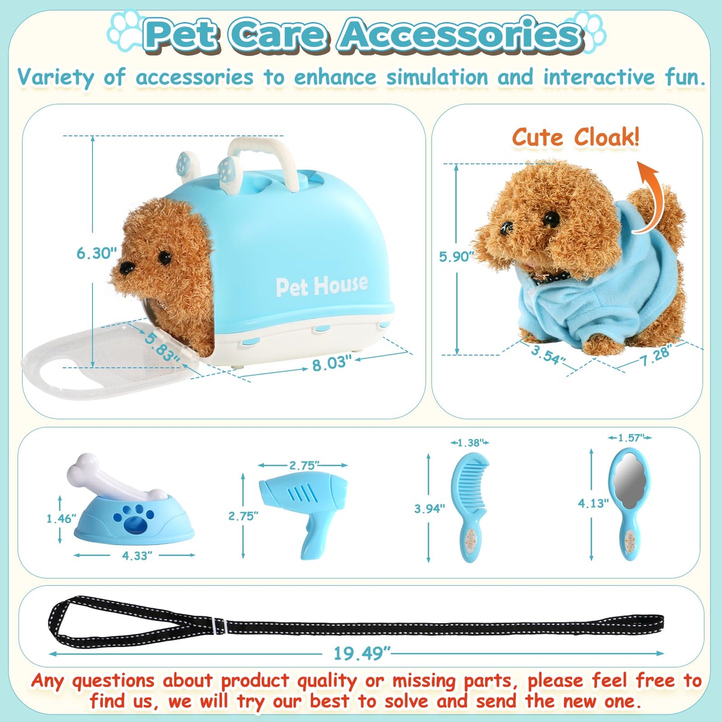 Nuheby Walking Dog Toy For Kids With Leash, Realistic Toys For Girls Boys Toddler Toys, Barking Wagging Tail Interactive Dog Plu