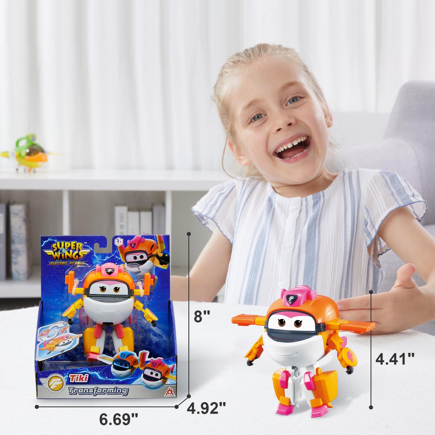 Super Wings Transformable Toys, 5 In Tiki Airplane Transforming Figures Toys, 2 In 1 Mode Rescue Bots Action Figure Toys For 3-5