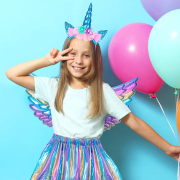 Hifot Unicorn Costume Kids Tutu Skirt For Girls With Unicorn Wings Headband Unicorn Dress For Birthday Outfit Halloween