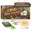 Byncceh Dinosaur Fossil Digging Kit for Kids - Excavate 12 Prehistoric Bones, Includes Glow in The Dark Dino Fossil - STEM Educa